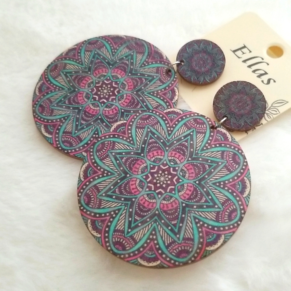 3 for $15 Festival Statement Earrings - Picture 3 of 3